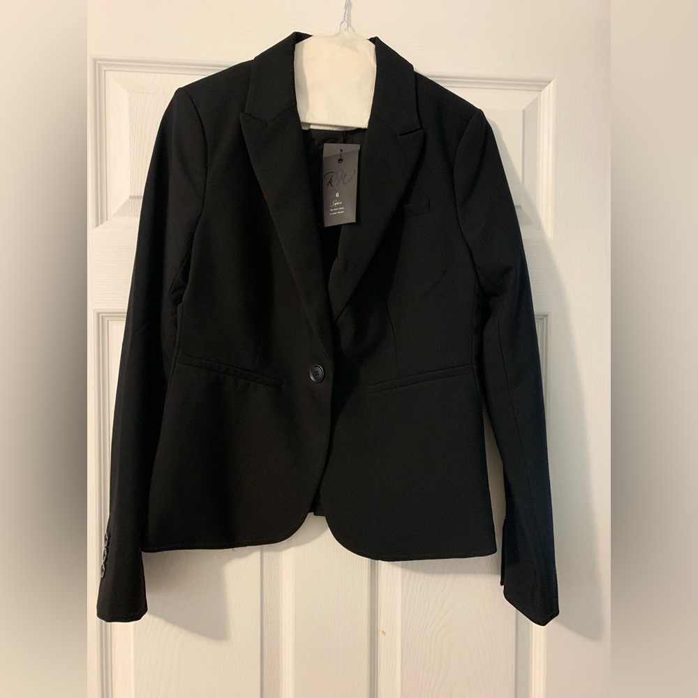 NWT RW&CO. Women's Elegant Black Blazer Suit Jacket